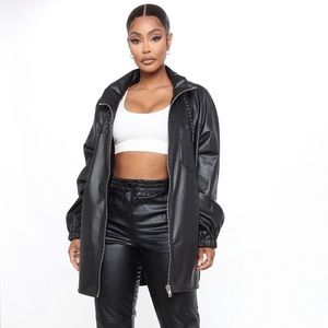 Black faux leather jacket